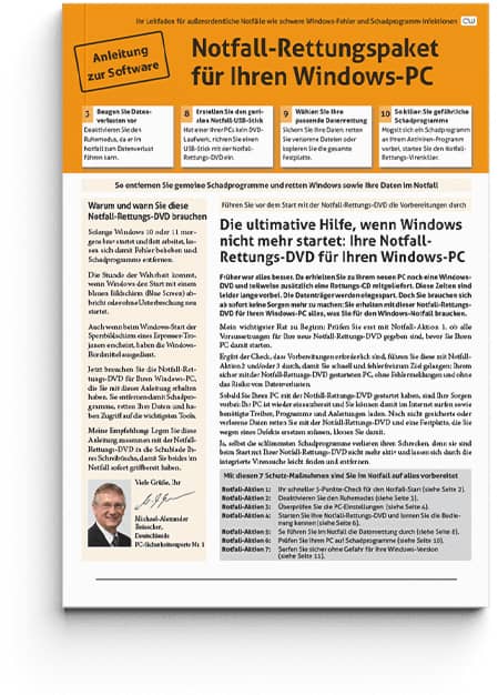 Gedruckte Anleitung zur DVD