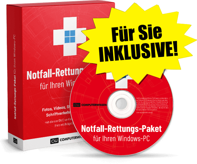 F&uuml;r Sie inklusive! Das Notfall-Rettung-Paket f&uuml;r Ihren Windows-PC