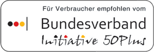 Logo empfohlen von Bundesverband Initiative 50Plus