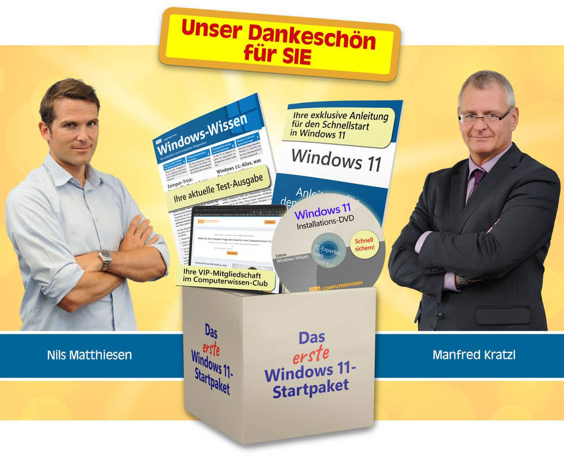 Fordern Sie jetzt das 1. inoffizielle Start Paket für Windows 11 als Geschenkprämie an.