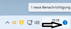 Benachrichtigungscenter in Windows 11.